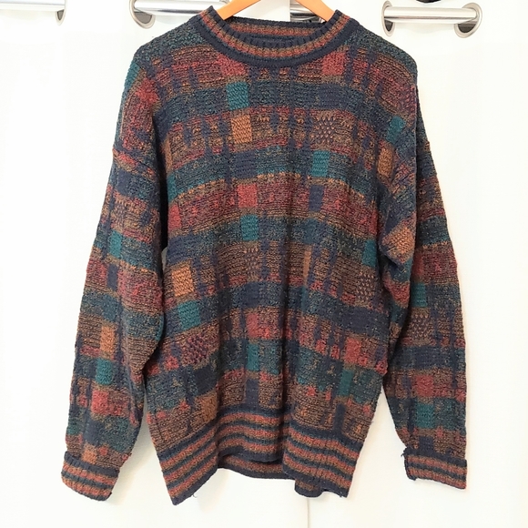 Vtg Maglificio Colorweave Sweater Mens M Wool Mohair Italy Pullover - Picture 1 of 10